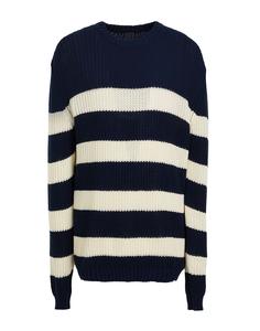 Свитер Organic Cotton Rib Knit Regular Fit Crewneck 8 By Yoox, полуночно-синий