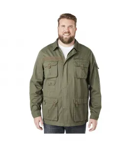 Высокая утилитарная куртка KingSize с 9 карманами из твила Boulder Creek, зеленый