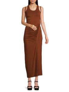 Платье-макси с рюшами и застежкой-молнией Third Form, цвет Cinnamon