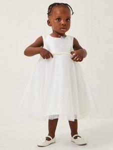 Платье Baby Duchess без рукавов из тюля с бисером Monsoon, Ivory