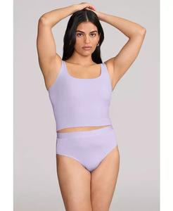 Майка с квадратным вырезом - модальный шелк в рубчик CUUP, фиолетовый