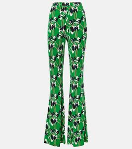 Расклешенные брюки с принтом Бруклин Diane von Furstenberg, Improv Iris Green