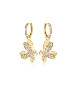 Серьги-Кольца с подвесками в виде бабочек Classicharms, gold