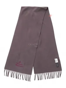Шарф с вышивкой и бахромой Vivienne Westwood, коричневый