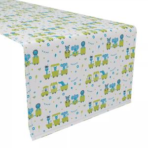 Дорожка для стола, 100% полиэстер, 12x72 дюйма, животные и поезда из мультфильмов
