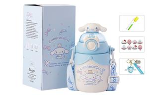 Кружка cinnamoroll с изоляцией, унисекс стильная милая соломинка, 600 мл Sanrio, Cinnamon Dog (Send Cleaning Tools + Hello Kitty Sticker + Keychain)