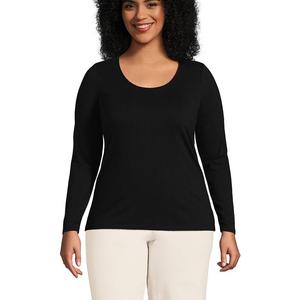 Легкая футболка из джерси больших размеров Lands' End, черный