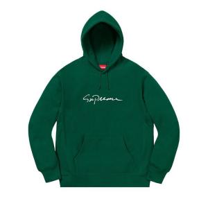 Толстовка Supreme Classic Script Hooded Sweatshirt Dark Green, зеленый