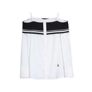 ELLE Рубашка Women's White Boat neck Moderate