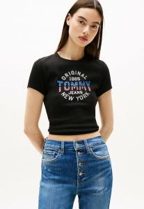 Футболка с принтом SLIM NEW YORK LOGO Tommy Jeans, черный