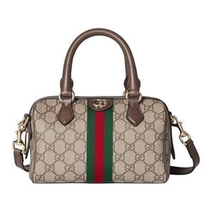 GUCCI Ophidia Canvas With Leather бостонская сумка, одно плечо маленькая женская сумка beige brown
