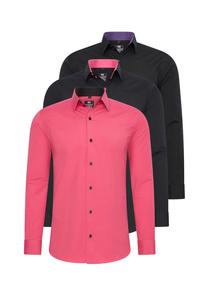 Рубашка (3 шт) с длинными рукавами, приталенного кроя RUSTY NEAL, розовый