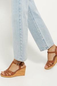 Широкие босоножки на танкетке с косичками коали Dune London, коричневый