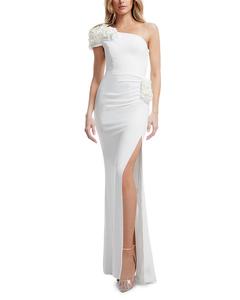 Платье Aubrielle Rosette с одним плечом Dress the Population, слоновая кость/кремовый