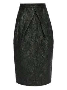 Юбка-карандаш с тисненым цветочным принтом MUNTHE, черный