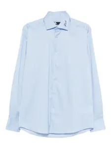 Рубашка с вышитым логотипом Karl Lagerfeld, синий