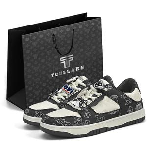 Амортизация Устойчивость к истиранию Легкий Увеличение роста Низкий верх Skateboard Shoes Unisex Эксклюзивная упаковка TCELLARS, Night (Shoe Buckles)[Air Cushion Version]