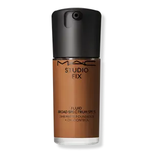 Тональный крем Studio Fix Fluid SPF15 с матирующим эффектом и контролем жирности кожи на 24 часа. MAC, NC58 (deep rich brown with neutral undertone for deep dark skin)