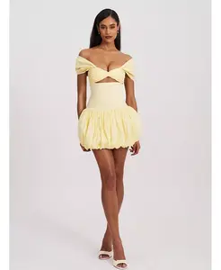 Женское мини-платье Umika Butter Yellow с подолом-пузырьком Miss Circle, желтый