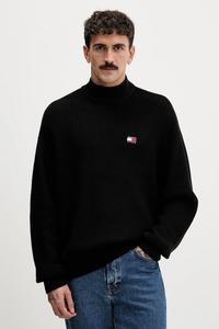 Хлопковый свитер Tommy Jeans, черный