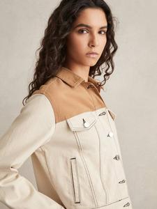 Джинсовая куртка с контрастной кокеткой maddie Reiss, экрю