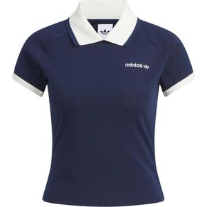 SS25 Футболка поло женская Adidas Originals, темный индиго