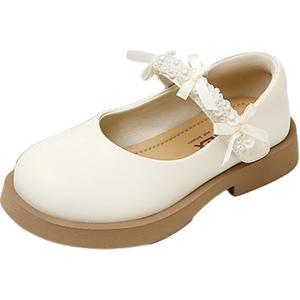 Коллекция Princess Shoe устойчивые к истиранию низкие детские кожаные туфли Kids' Teenmix, бежевый