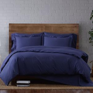 Классический хлопковый комплект пододеяльников Brooklyn Loom, темно-синий
