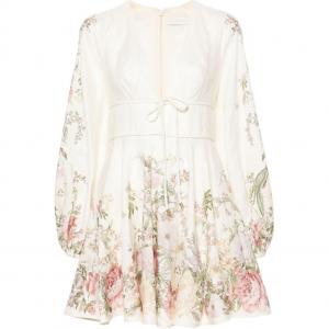 Вейверли Льняное Мини-платье Zimmermann, Мультиколор