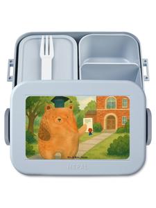 Mr. & Mrs. Panda Дизайн ланчбокса с изображением медведя для экзамена, выполненный в пастельно-голубых тонах