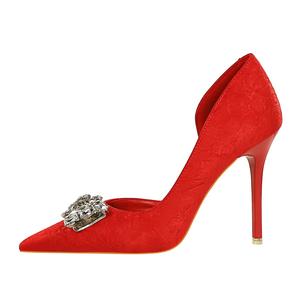 QITUMAUL Женские туфли на высоком каблуке серебристо-красные [Высота каблука 10,5 см], цвет Red[Heel Height 10.5cm]