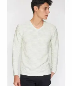 Топ с V-образным вырезом и жаккардовой отделкой по краю Tornado Mart, цвет White