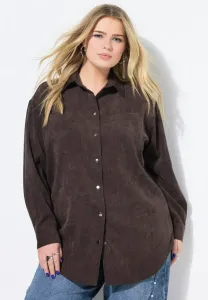 Длинная блузка на пуговицах col de manches Studio Untold, Pine Brown