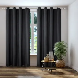 Шторка Dimout с люверсами, 1 шт., затемняющая, термо, изолирующая, однотонная Kutti, антрацит