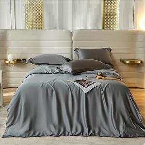 Generic Комплект постельного белья темно-серый шелковый