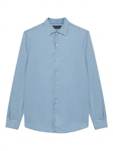 Джинсовая рубашка с открытым воротником Brooks Brothers, синий