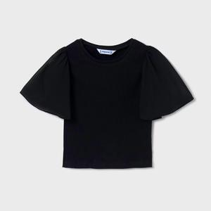 Топ Fluster Sheer Sleeves для девочек, черный Mayoral, черный