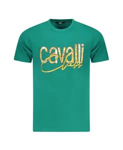 Футболка с ярким принтом Cavalli Class, зеленый