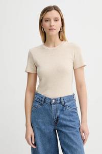 Хлопковая футболка American Vintage, бежевый