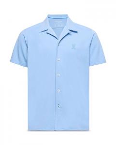 Унисекс рубашка с отложным воротником Bryan Camp с коротким рукавом - для малышей и детей постарше Psycho Bunny, синий