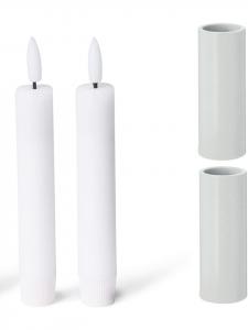 Novaliv Набор из двух магнитных подсвечников Novaliv для конусных свечей, белого цвета