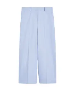 Хлопковые и льняные брюки Zircone до щиколотки Max Mara, синий