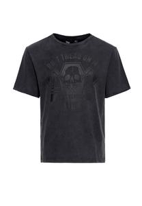 Рубашка с принтом Acid-Wash Don't Tread On Me KING KEROSIN, черный