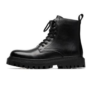 Короткие ботинки Мартин до середины икры мужские черные YEDANI, черные однослойные туфли