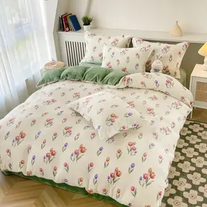 AVIVI Комплект постельного белья 1.5 м, простыня, пододеяльник 200x230 см, цвет Aiwei - Golden Flower Sea