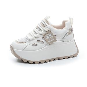 CHOVO Дышащие легкие утолщенные кроссовки на платформе с эффектом увеличения роста женские абрикос сетка, цвет Apricot Mesh