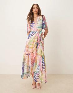 Платье-халат Hope & Ivy с рукавами-крылышками и разноцветным морским принтом