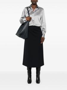 Brunello Cucinelli атласная рубашка с длинными рукавами, серый