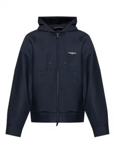 Худи на молнии с логотипом EMPORIO ARMANI, синий