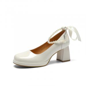 Туфли на высоком каблуке женские бежевые Zhr